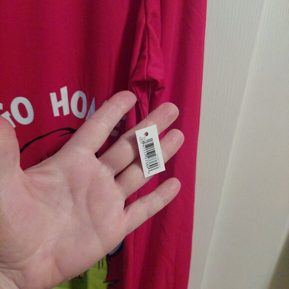 NEW Dr. Seuss Christmas Pajama 2-Piece Set Go Grinch Or Go Home Sz Adult Small - Picture 8 of 8